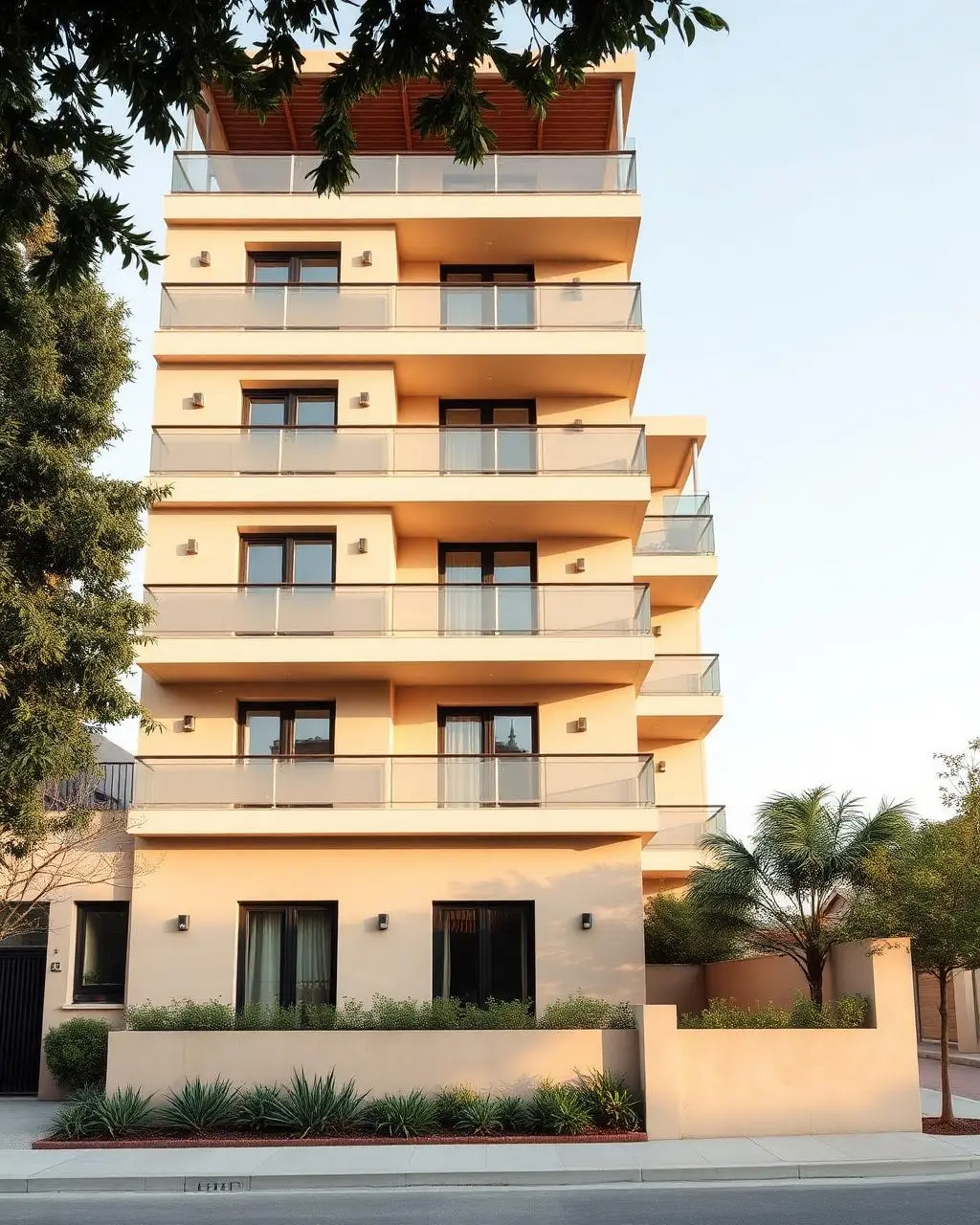Completed five-storey residential building in Draria