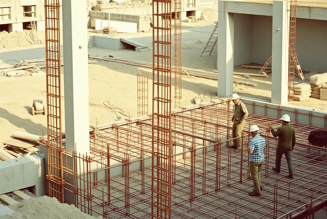 Reinforcement and formwork of a reinforced concrete structure